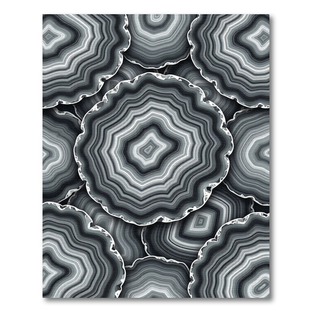 Agate Slice Circles Gray Rug