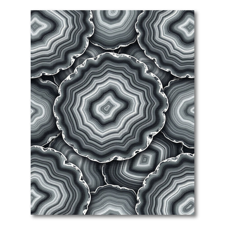 Agate Slice Circles Gray Rug