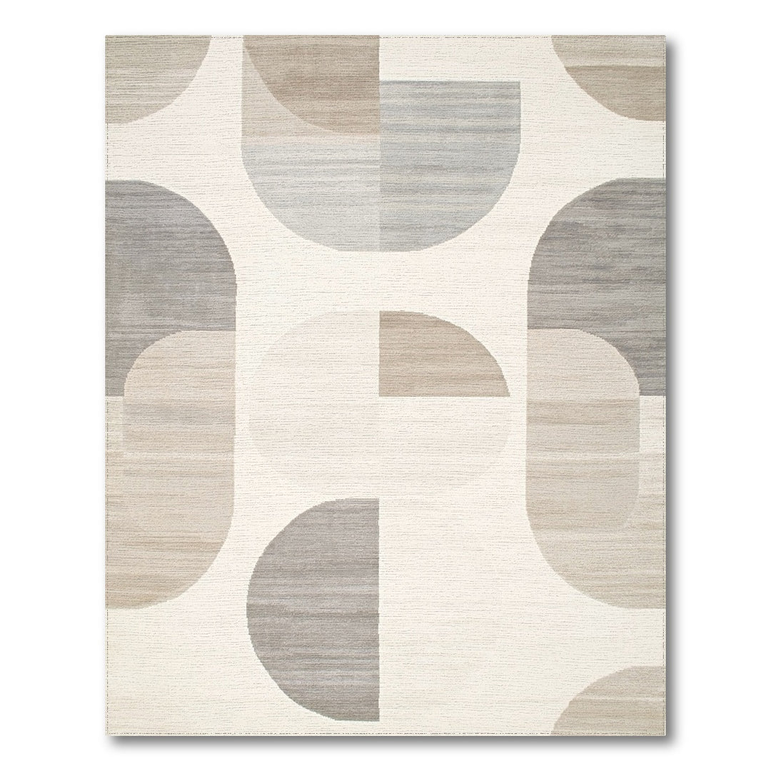 Circle Beige Geometric Circle Area Rug