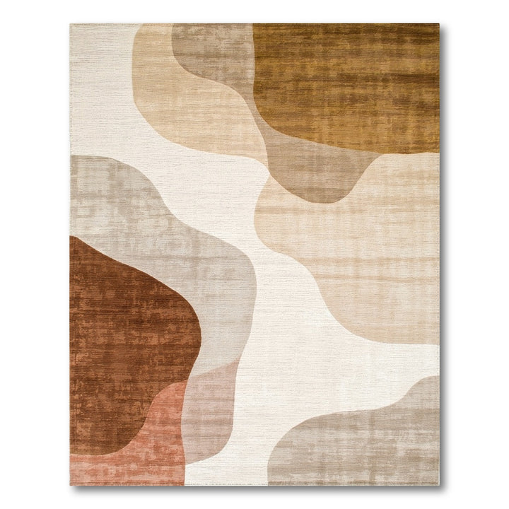 Brown and Tan Abstract Flowing Brown Area Rug