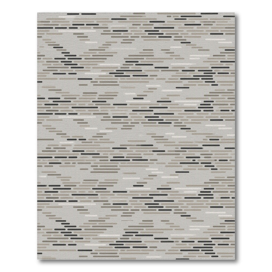 Grey Geometric Dashed Area Rug