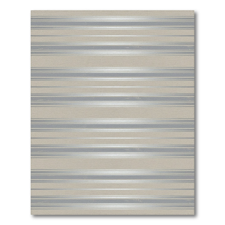Modern Taupe Silver Striped Rug