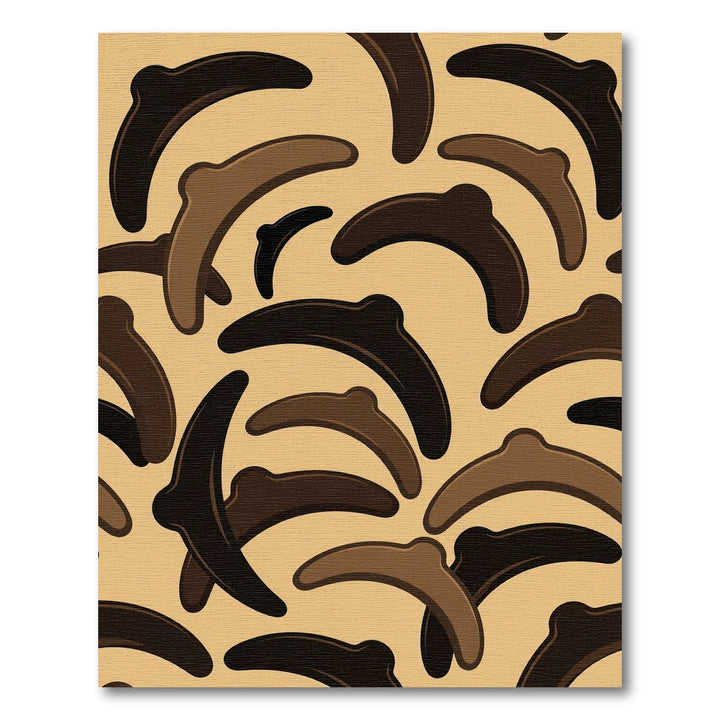 Brown Boomerang Abstract Earthy Design Rug