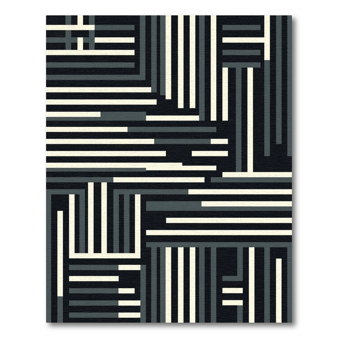 Monochromatic Geometric Labyrinth Stripe Rug