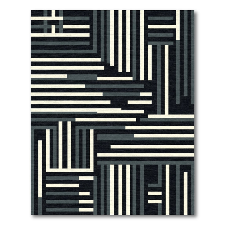 Monochromatic Geometric Labyrinth Stripe Rug