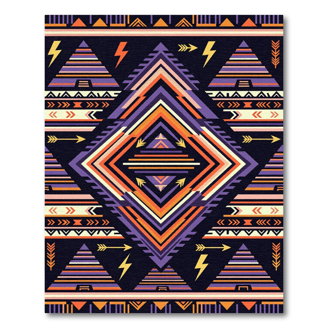 Tribal Geometric Arrow Diamond Rug