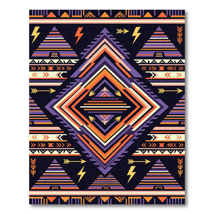 Tribal Geometric Arrow Diamond Rug