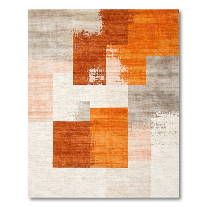 Abstract Area Orange Geometric Abstract Area Rug