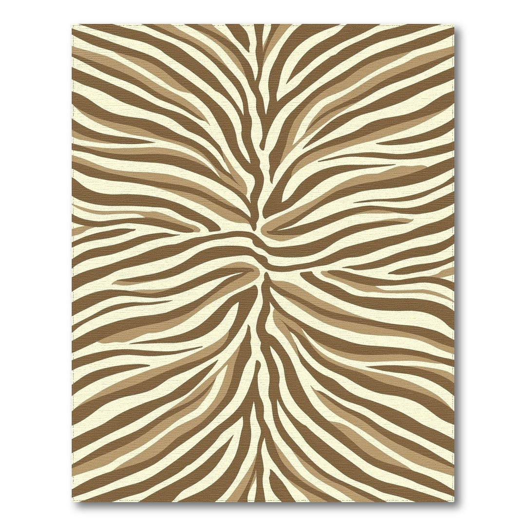 Brown Tan Radial Stripe Area Rug