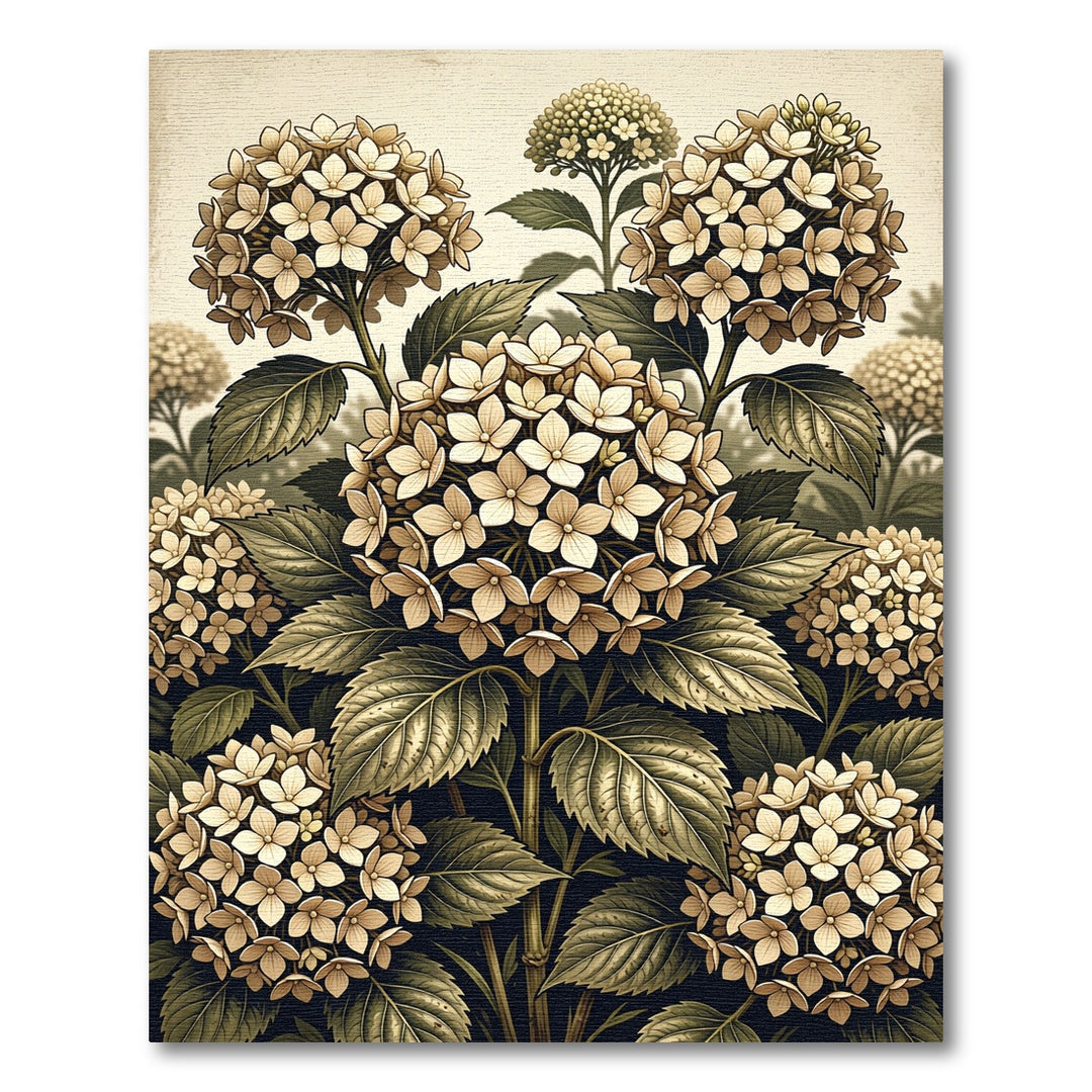 Vintage Hydrangea Floral Garden Rug
