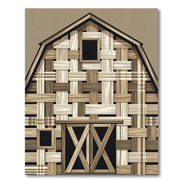 Woven Wood Grain Barn Texture Rug