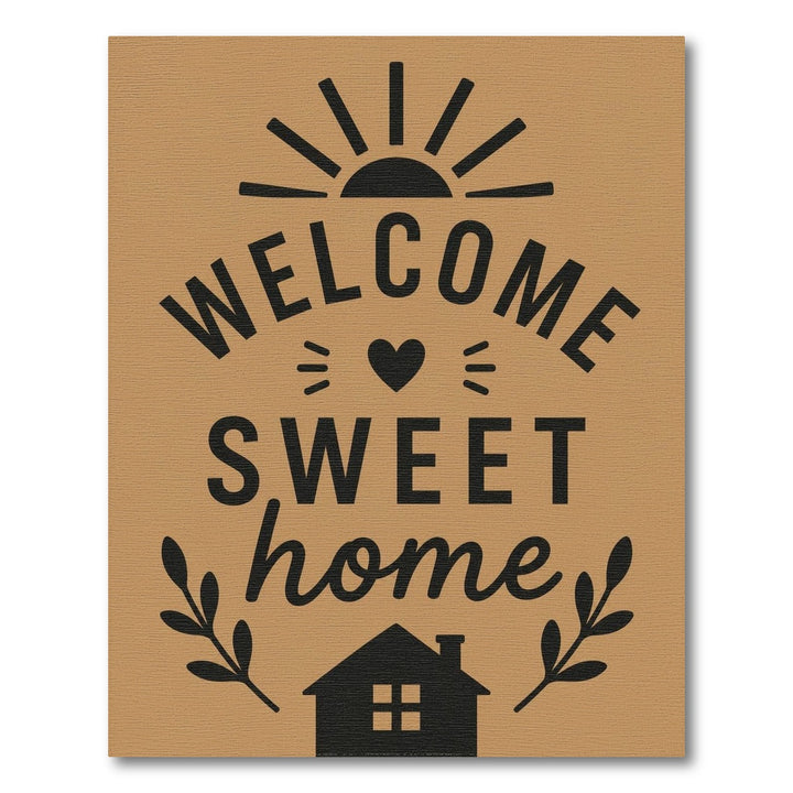 Welcome Sweet Home Rustic Area Rug