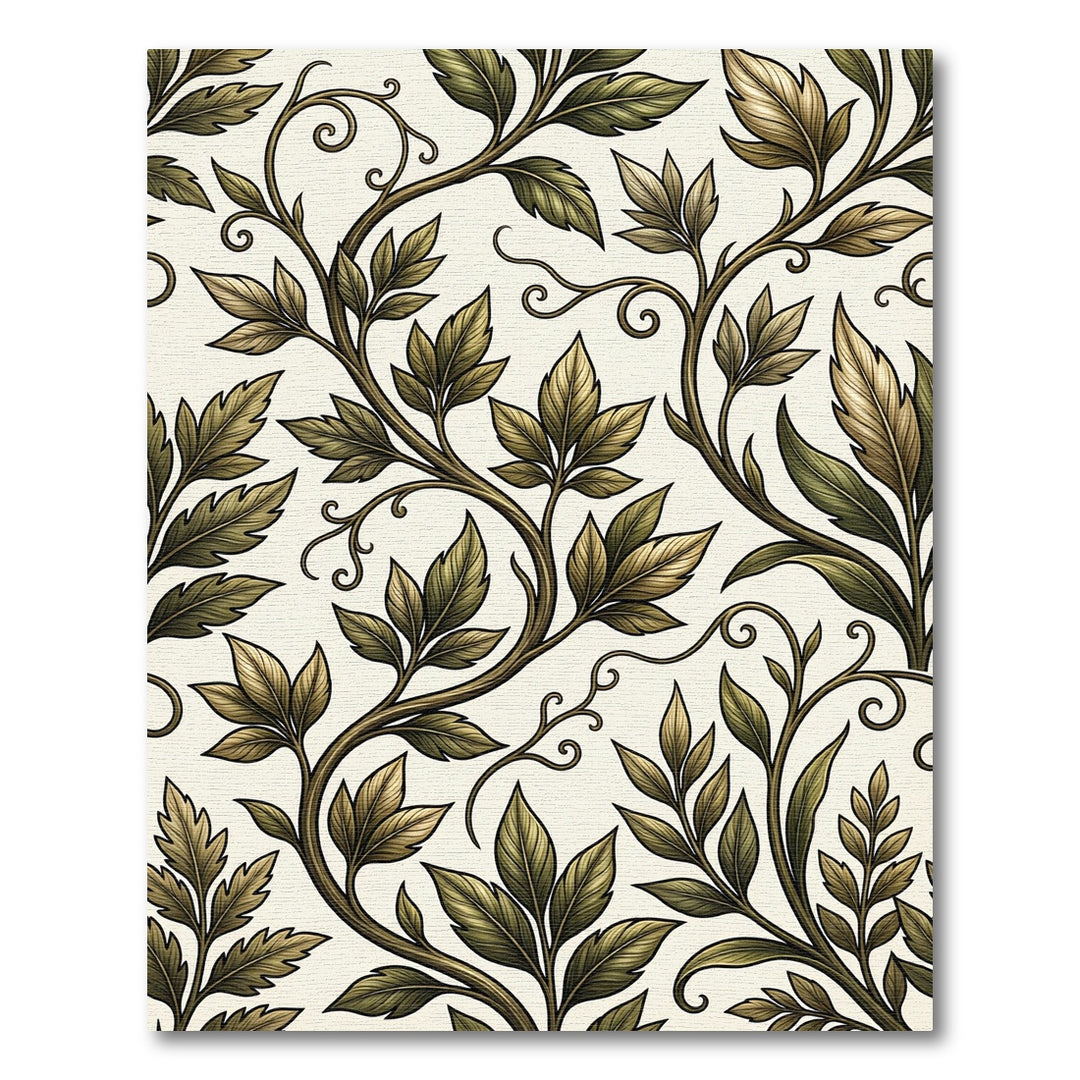 Ornate Green Foliage Vine Rug