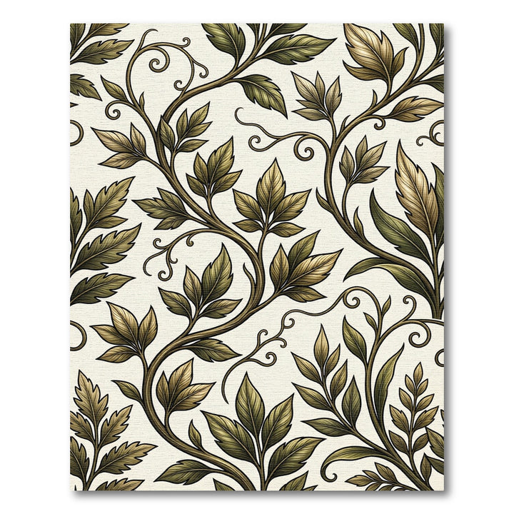 Ornate Green Foliage Vine Rug