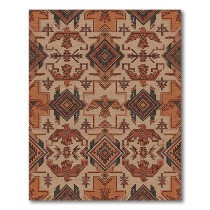 Earthy Tones Thunderbird Geometric Rug