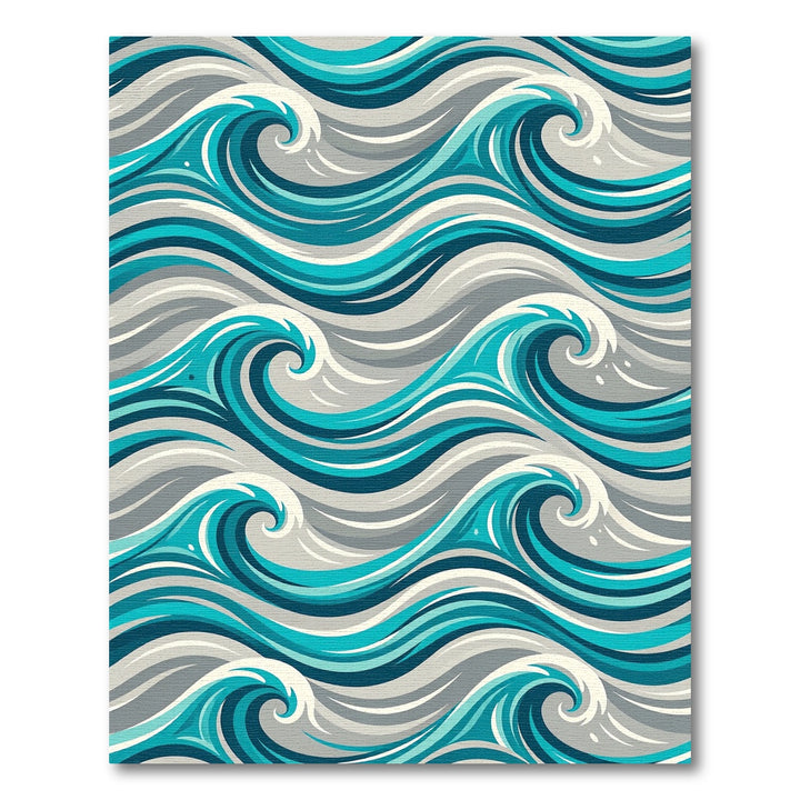 Coastal Blue Ocean Wave Rug