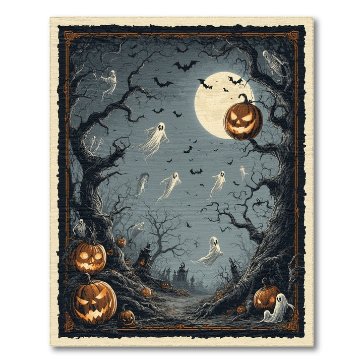 Haunted Forest Halloween Washable Area Rug