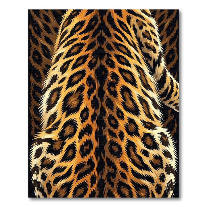 Golden Black Fur Leopard Spots Rug