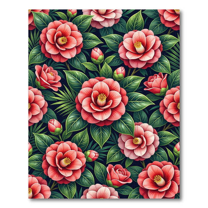 Coral Pink Floral Garden Lush Rug