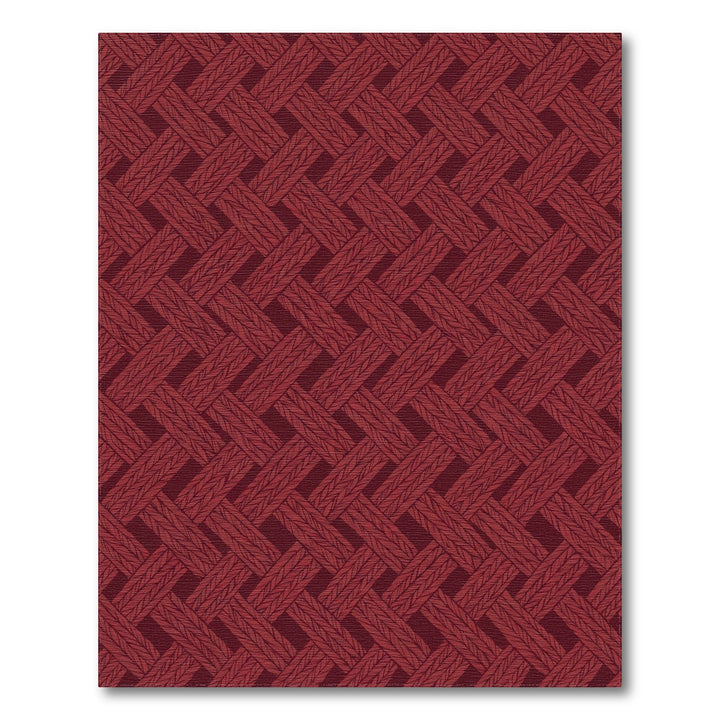 Woven Crimson Herringbone Texture Rug