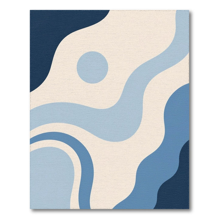 Blue Wave Abstract Area Rug