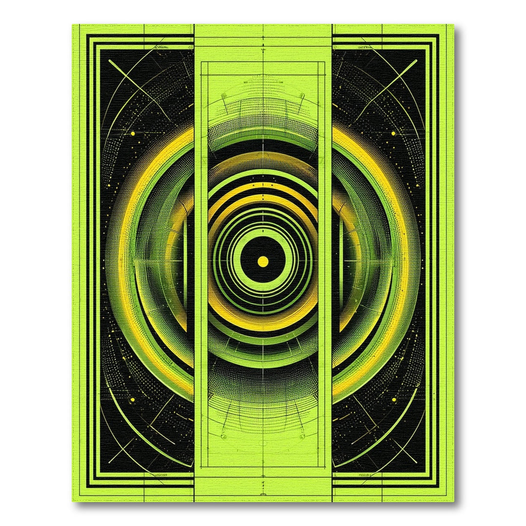 Green Geometric Orbit Area Rug