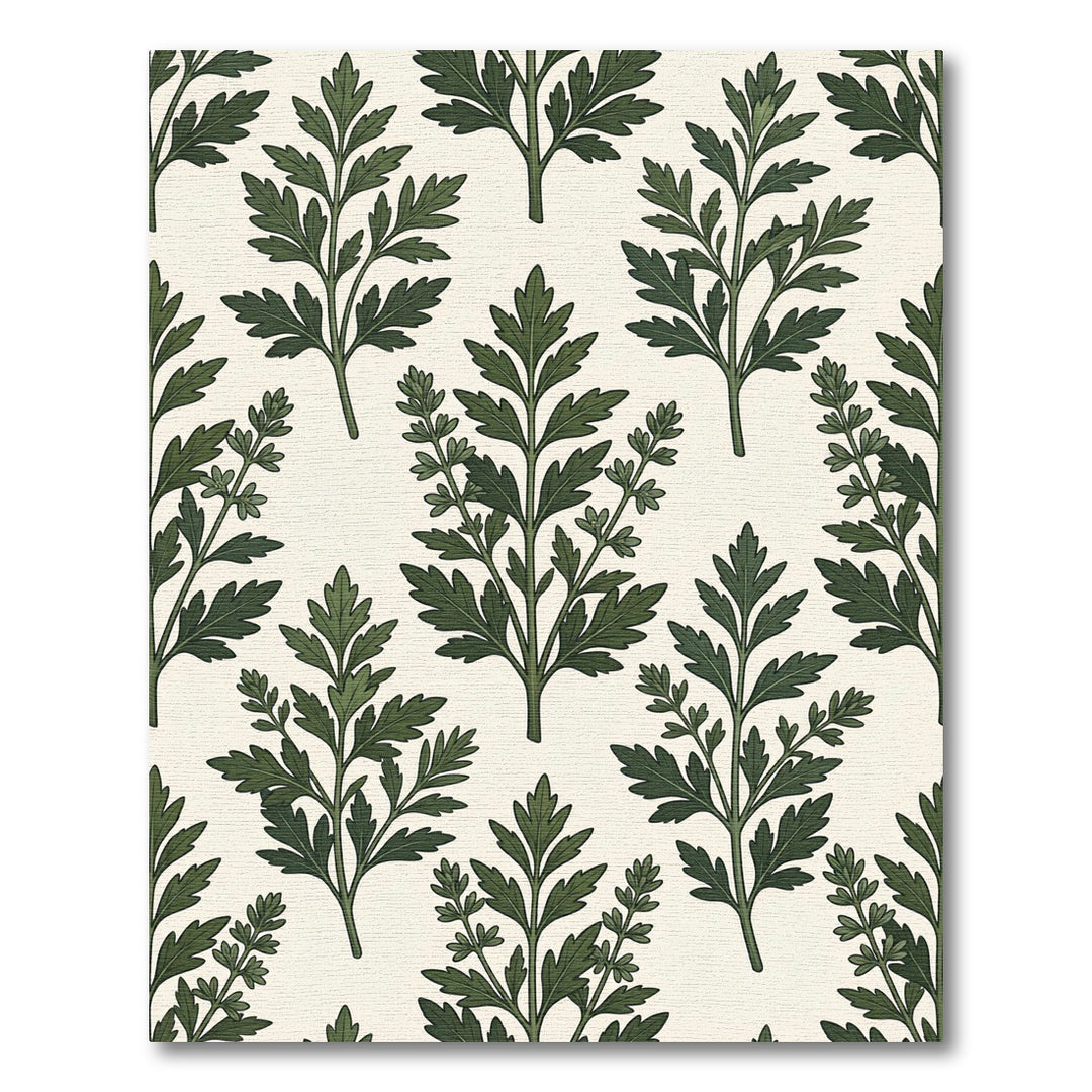 Deep Green Botanical Sprig Rug