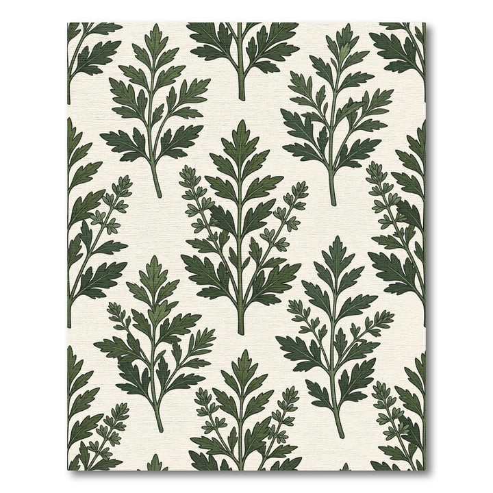 Deep Green Botanical Sprig Rug