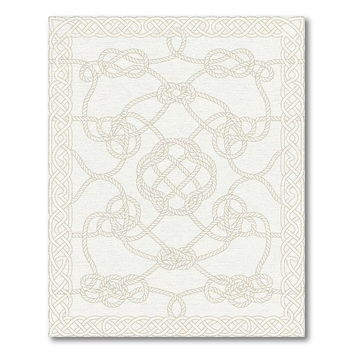 Coastal Beige Knot Border Rug
