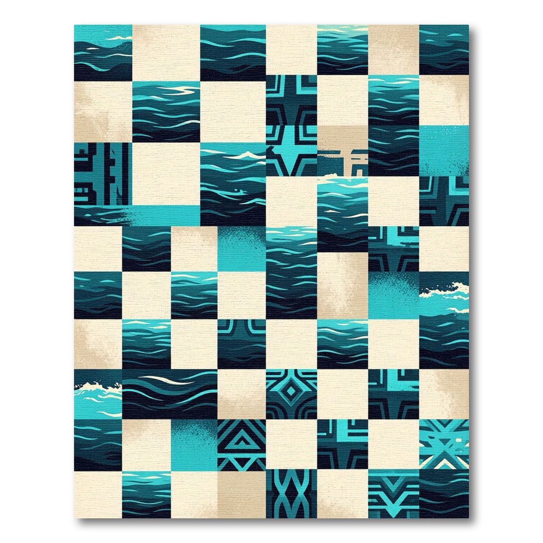 Coastal Abstract Ocean Wave Rug