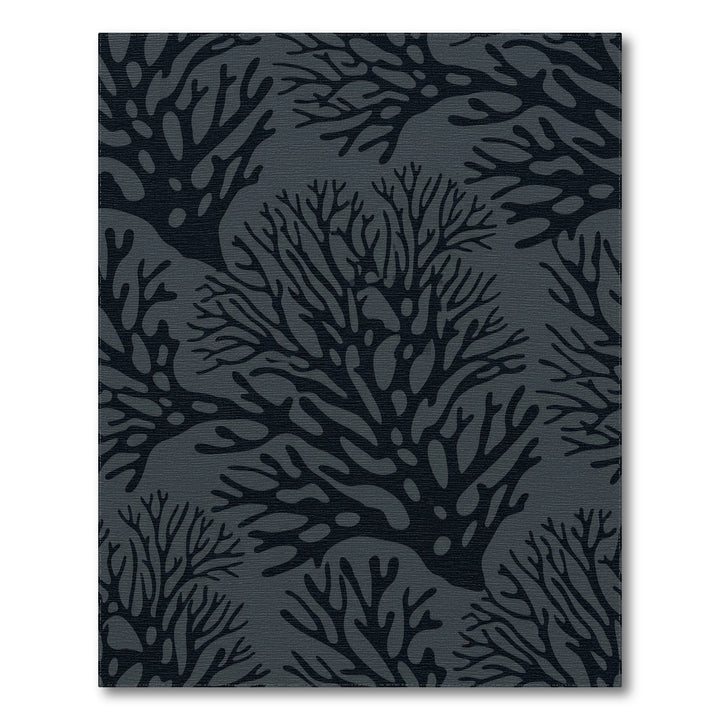 Dark Gray Branching Coral Texture Rug