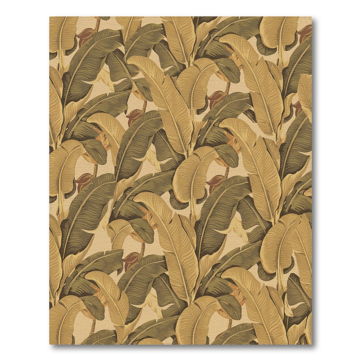 Earthy Banana Leaf Tropical Foliage Rug