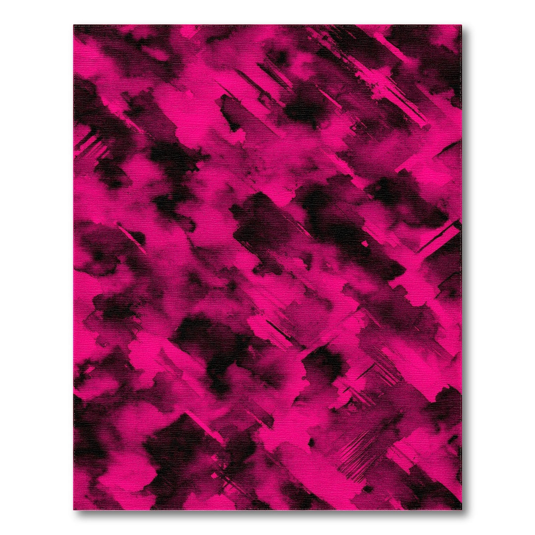 Abstract Area Vivid Pink Abstract Area Rug