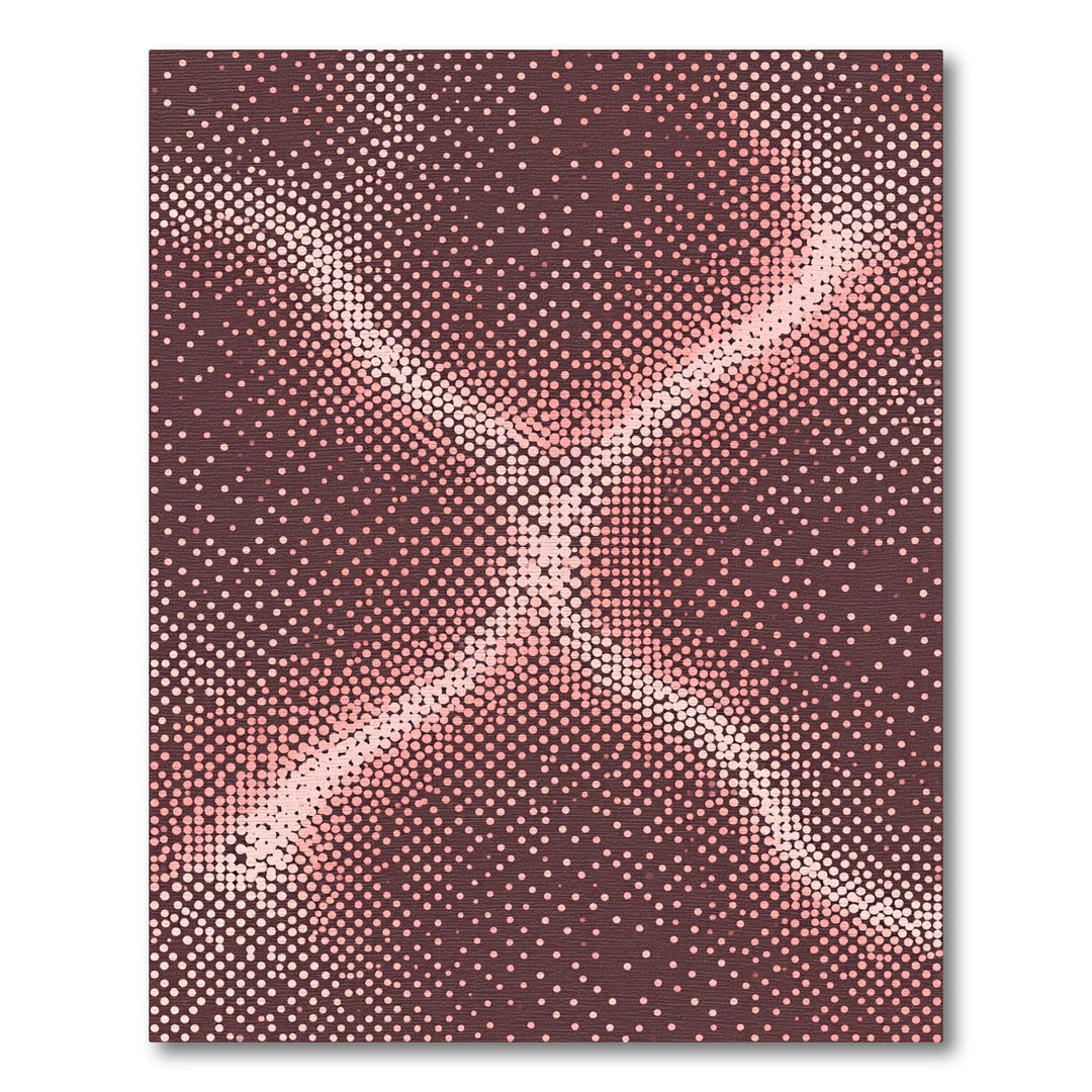 Distorted Pink Halftone Diamond Shape Rug