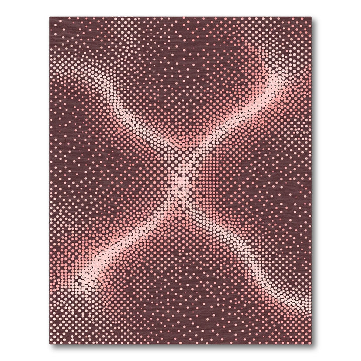 Distorted Pink Halftone Diamond Shape Rug
