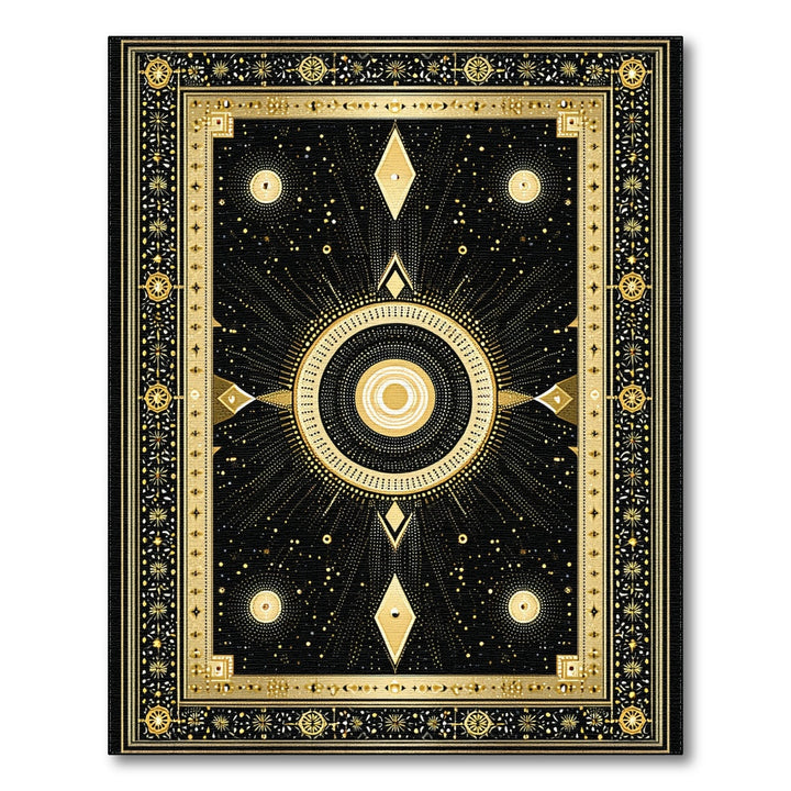 Gold Celestial Geometric Area Rug