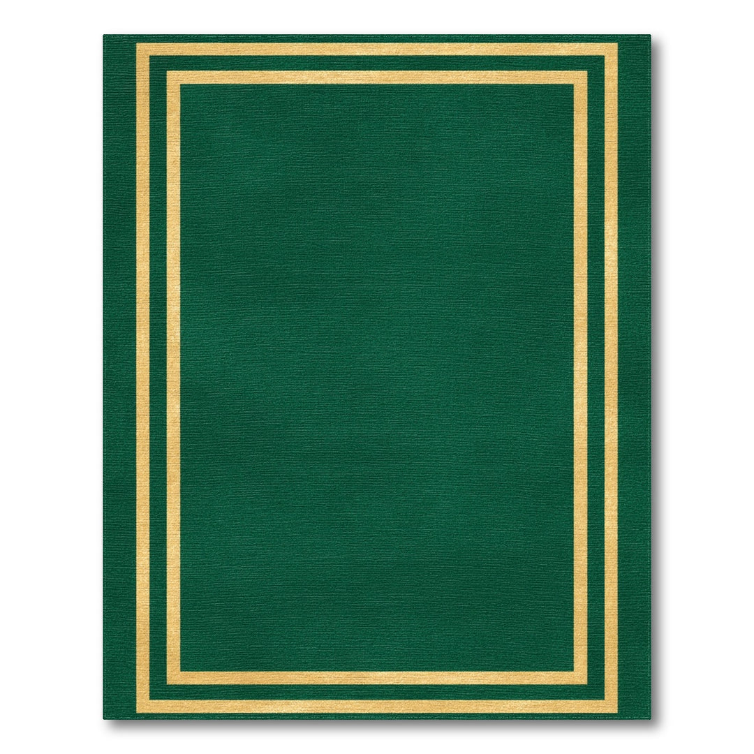 Green Gold Double Border Area Rug