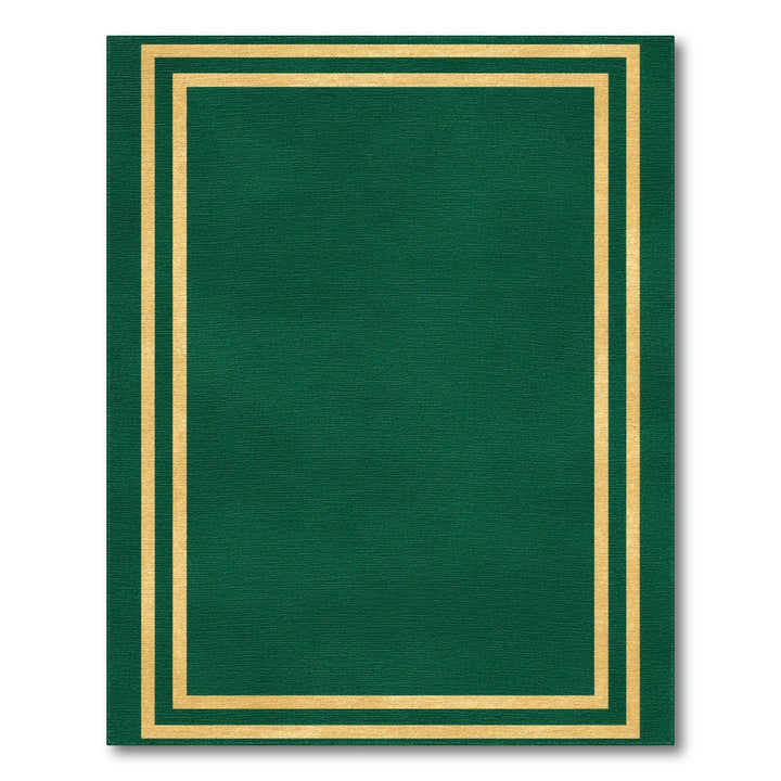 Green Gold Double Border Area Rug