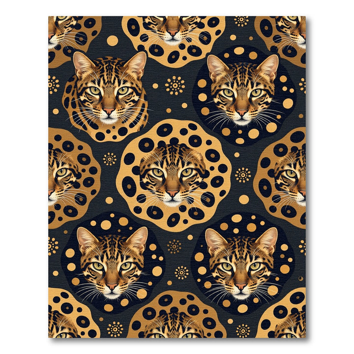 Luxurious Bengal Cat Spot Artwork Rug