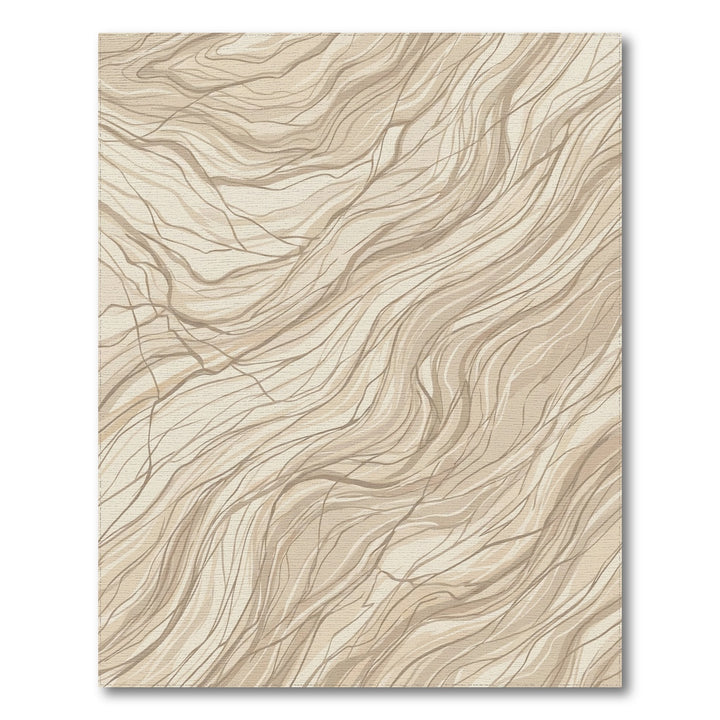 Earthy Beige Abstract Flowing Lines Rug