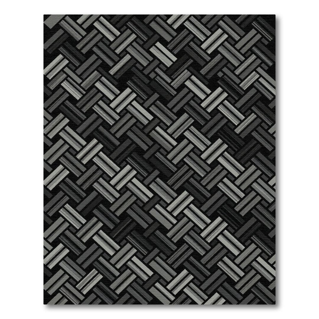 Monochrome Herringbone Interlock Rug