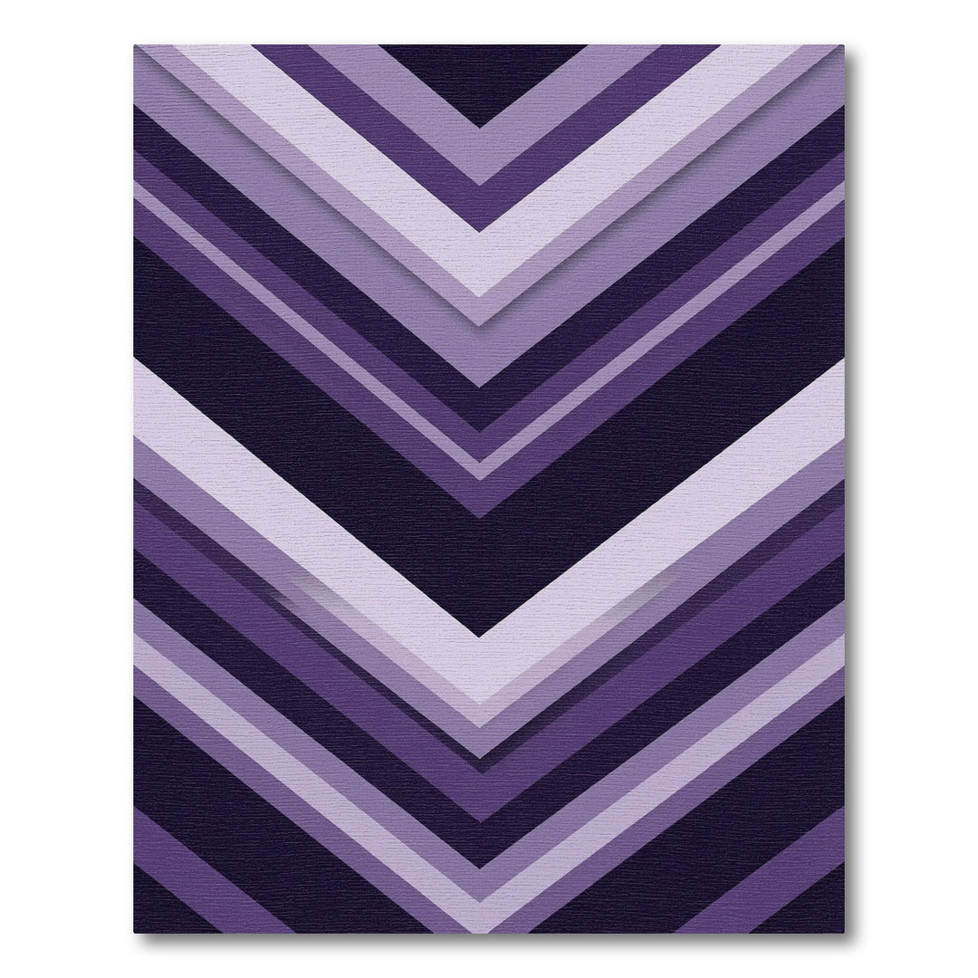 Purple Chevron Layered Modern Rug