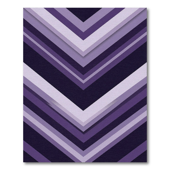 Purple Chevron Layered Modern Rug
