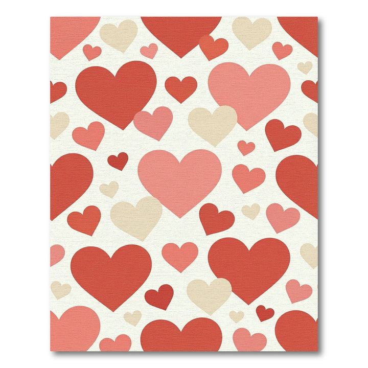 Sweet Romantic Red Pink Hearts Rug