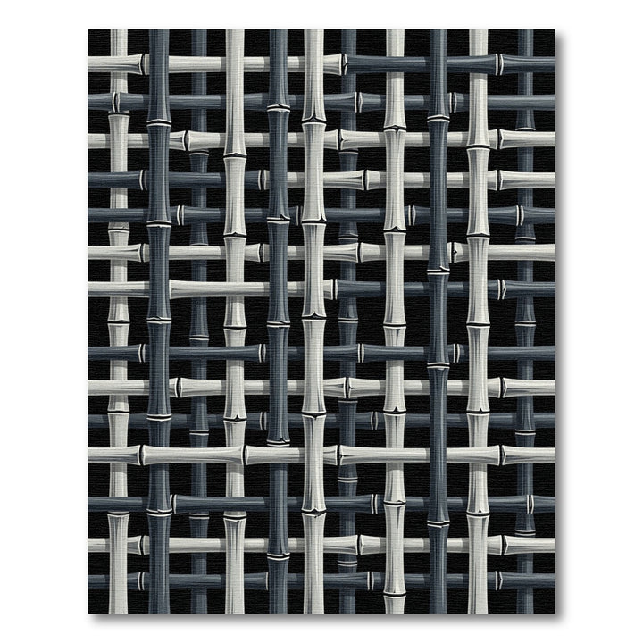 Monochromatic Woven Bamboo Texture Rug