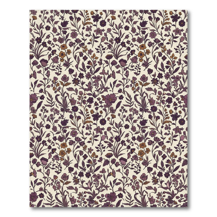 Rich Plum Floral Vine Meadow Rug