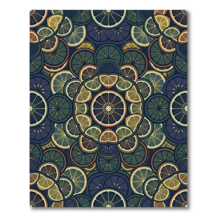 Citrus Concentric Layers Deep Blue Rug