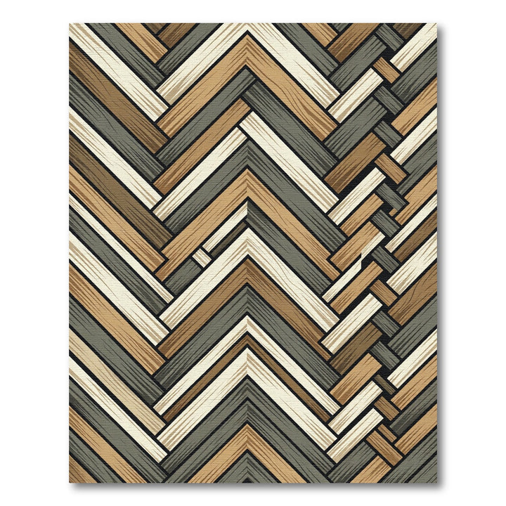 Natural Wood Herringbone Chevron Rug