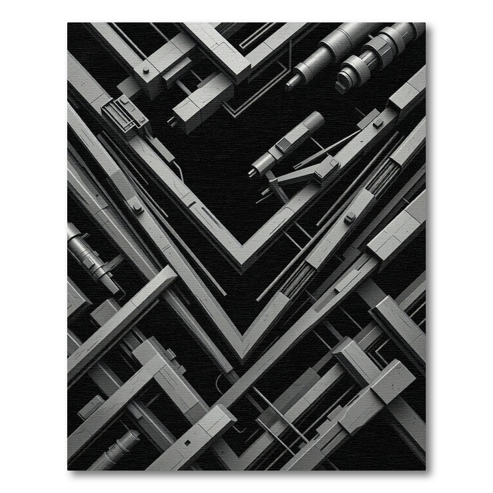 Monochromatic Abstract Geometric Structure Rug