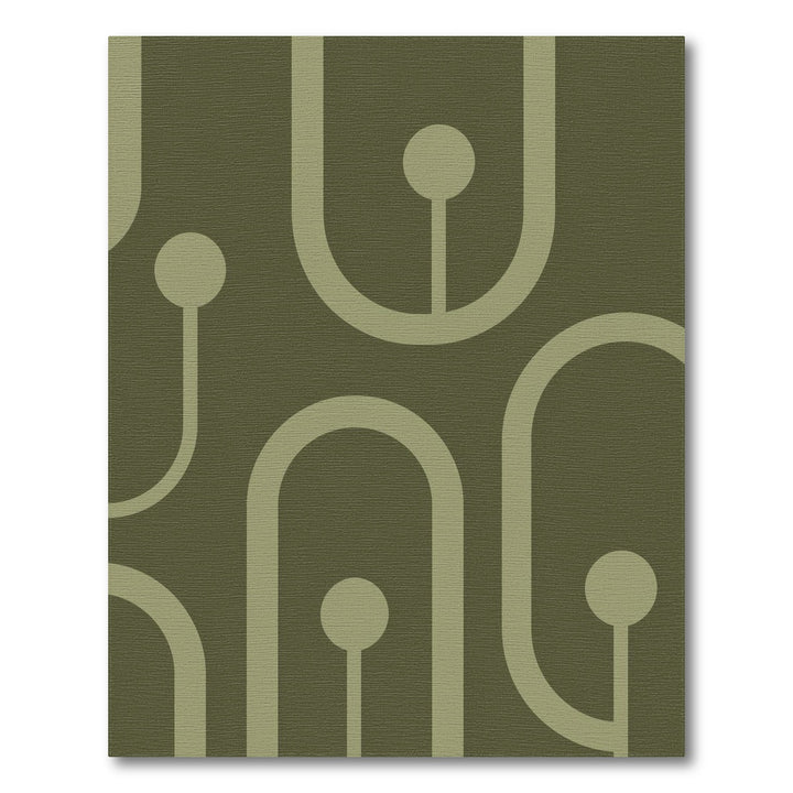 Olive Green Geometric Green Area Rug